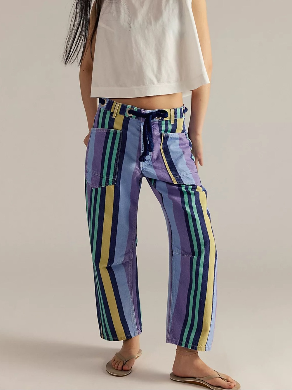 We The Free | Moxie Printed Low-Slung Barrel Jeans